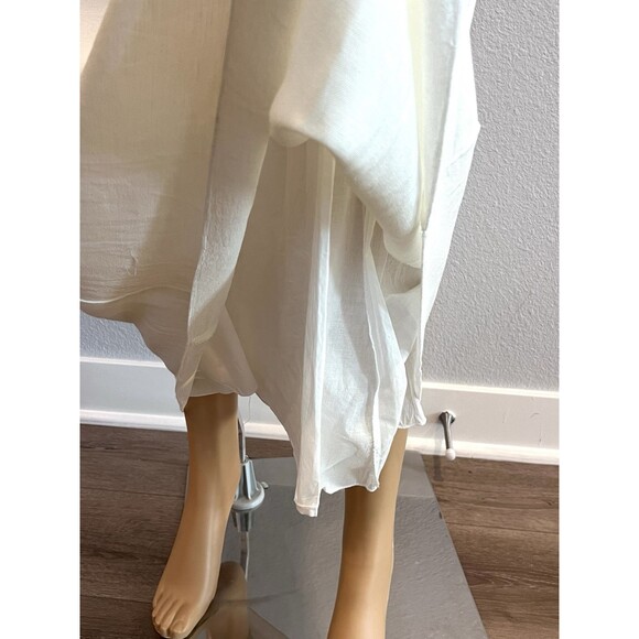 ZARA WOMEN LINEN BLEND MIDI DRESS ZW COLLECTION OYSTER WHITE SMALL 8135/100 - Picture 8 of 16